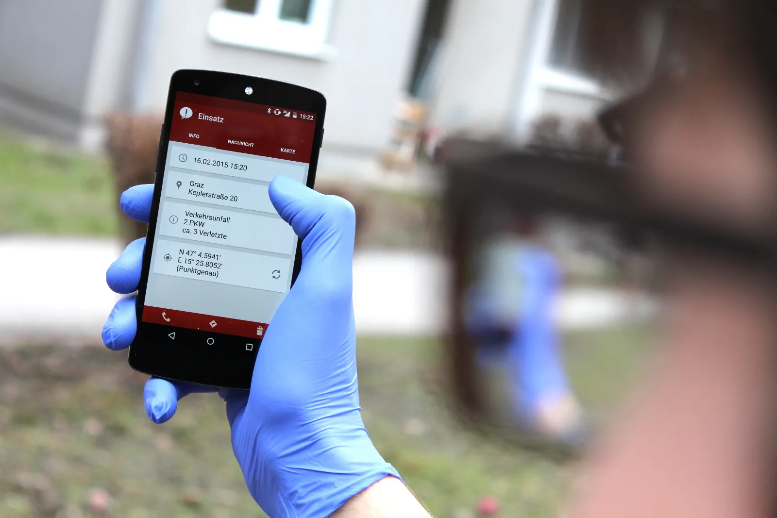First Responder Burgenland app on a smartphone