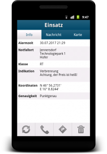 Die Einsatzübersicht ist weitgehend unverändert. Die Tabs sind durch die Verwendung von Text anstatt Icons schlanker geworden.