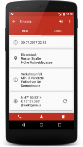 Der Einsatz wird übersichtlich dargestelt.
