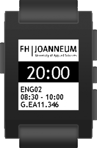 Pebble-Watchface mit aktuellem Stundenplan